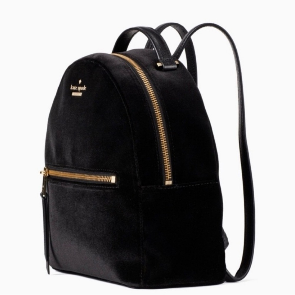 Kate Spade Black Velvet Mini Backpack